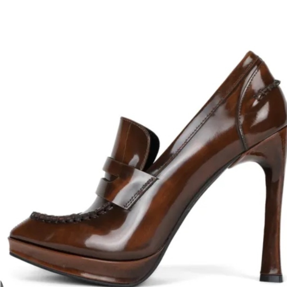 Jeffrey Campbell Brown High Heel Loafers- Rebel-On
